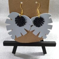 Blue Plant Leaf Earrings